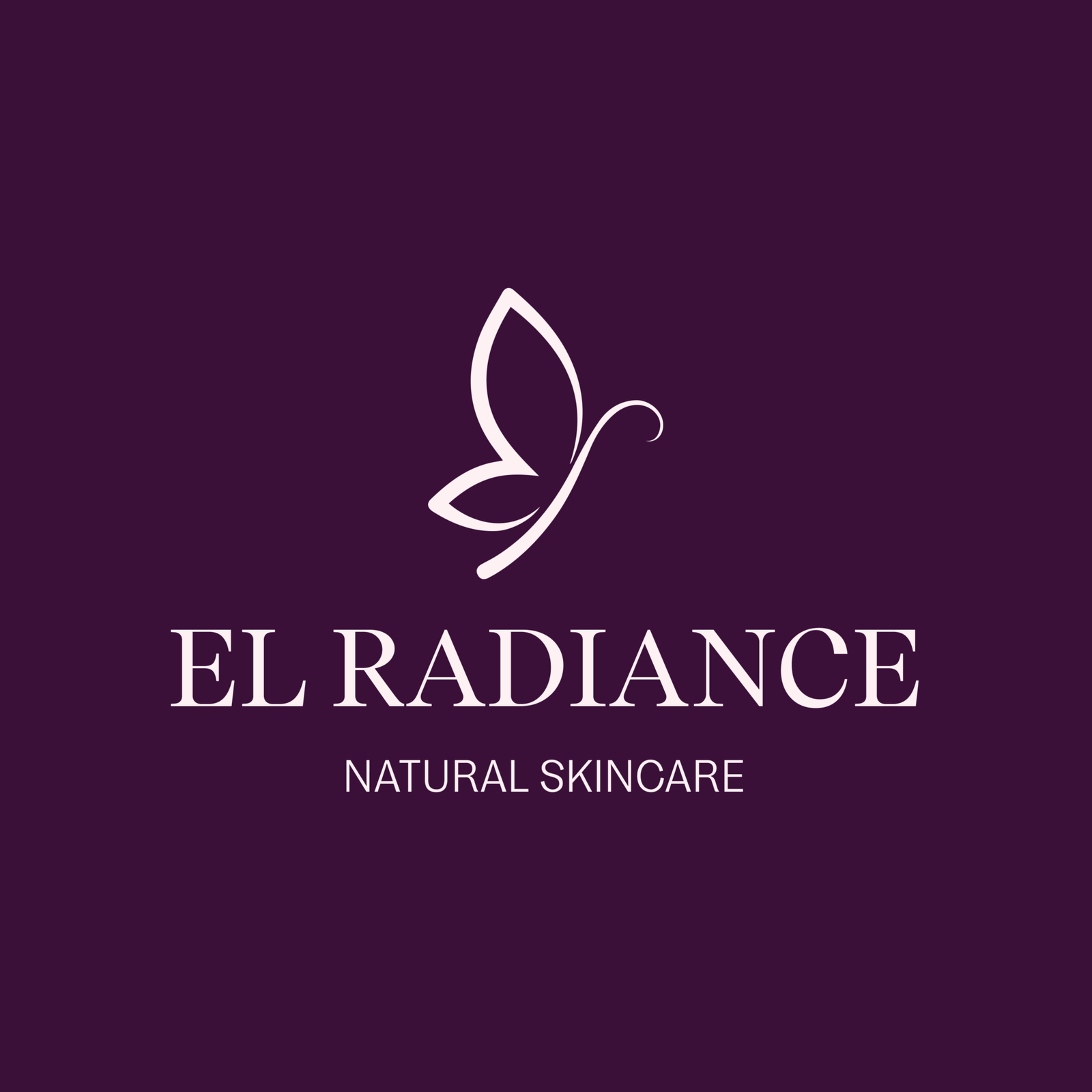 El Radiance logo design – reversed logotype on deep plum